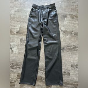 Black leather pants size 4.